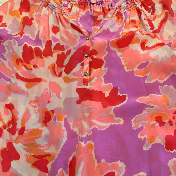 Lilly Pulitzer Silk Elsa Woman’s Blouse Pink and Purple size Large - Picture 4 of 5